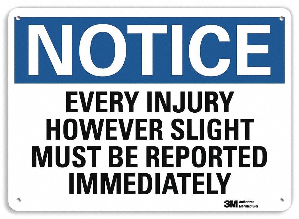 Notice Sign: Plastic, Mounting Holes Sign Mounting, 10 in x 14 in Nominal Sign Size, 0.055 in Thick
