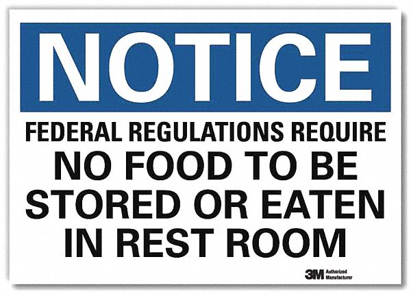Notice Sign: Reflective Sheeting, Adhesive Sign Mounting, 7 in x 10 in Nominal Sign Size