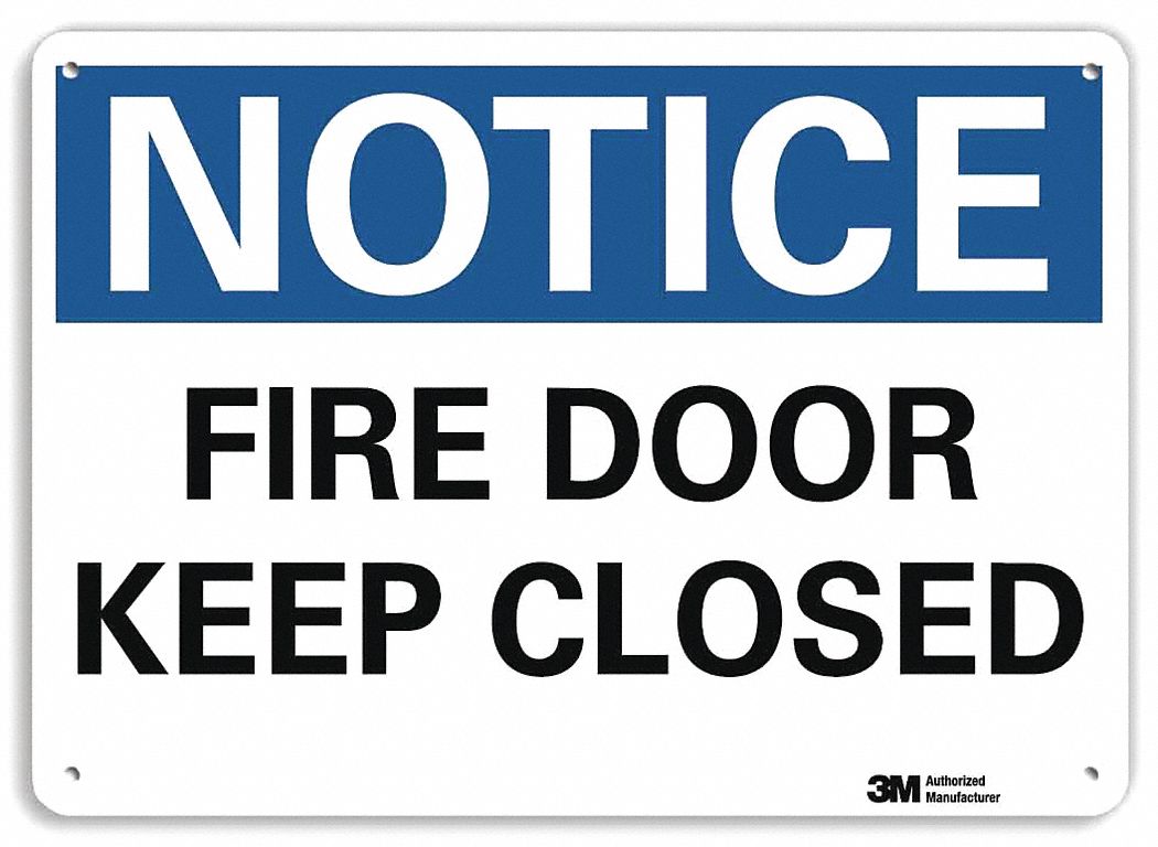 Notice Sign: Plastic, Mounting Holes Sign Mounting, 7 in x 10 in Nominal Sign Size, 0.055 in Thick