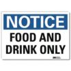Notice: Food And Drink Only Signs