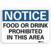 Notice: Food Or Drink Prohibited In This Area Signs