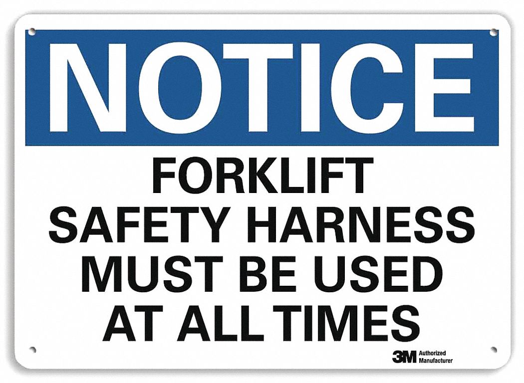 Notice Sign: Plastic, Mounting Holes Sign Mounting, 7 in x 10 in Nominal Sign Size, 0.055 in Thick