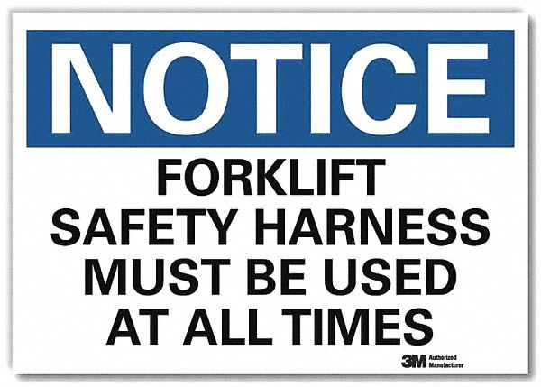 Notice Sign: Reflective Sheeting, Adhesive Sign Mounting, 7 in x 10 in Nominal Sign Size