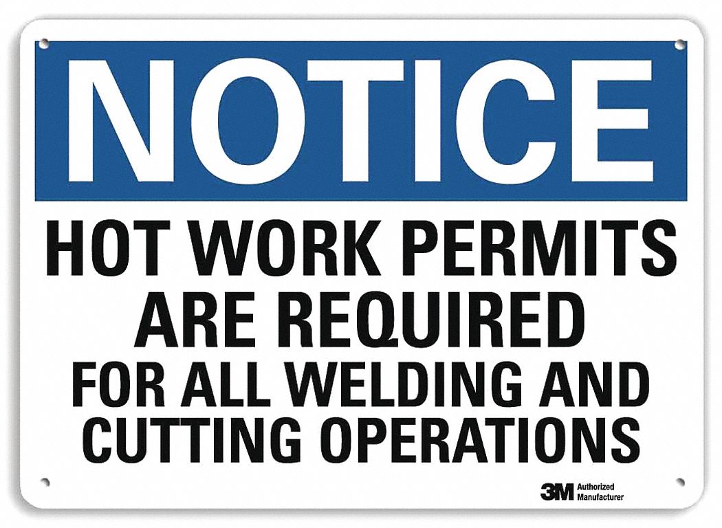 Notice Sign: Plastic, Mounting Holes Sign Mounting, 7 in x 10 in Nominal Sign Size, 0.055 in Thick