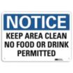 Notice: Keep Area Clean No Food Or Drink Permitted Signs