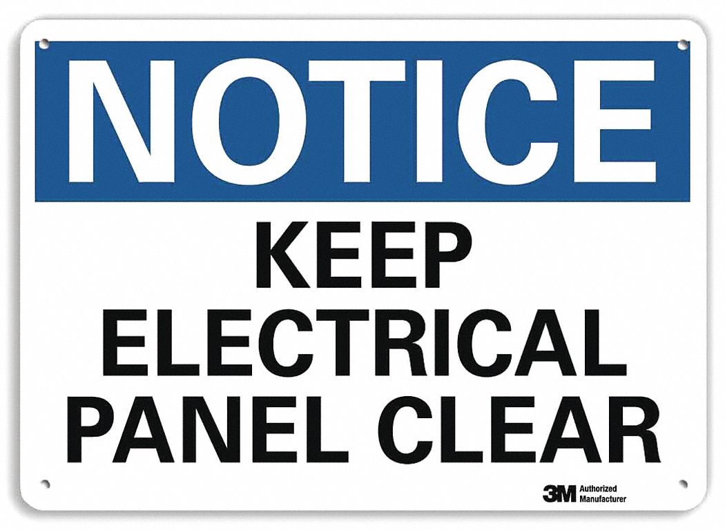 Notice Sign: Plastic, Mounting Holes Sign Mounting, 7 in x 10 in Nominal Sign Size, 0.055 in Thick