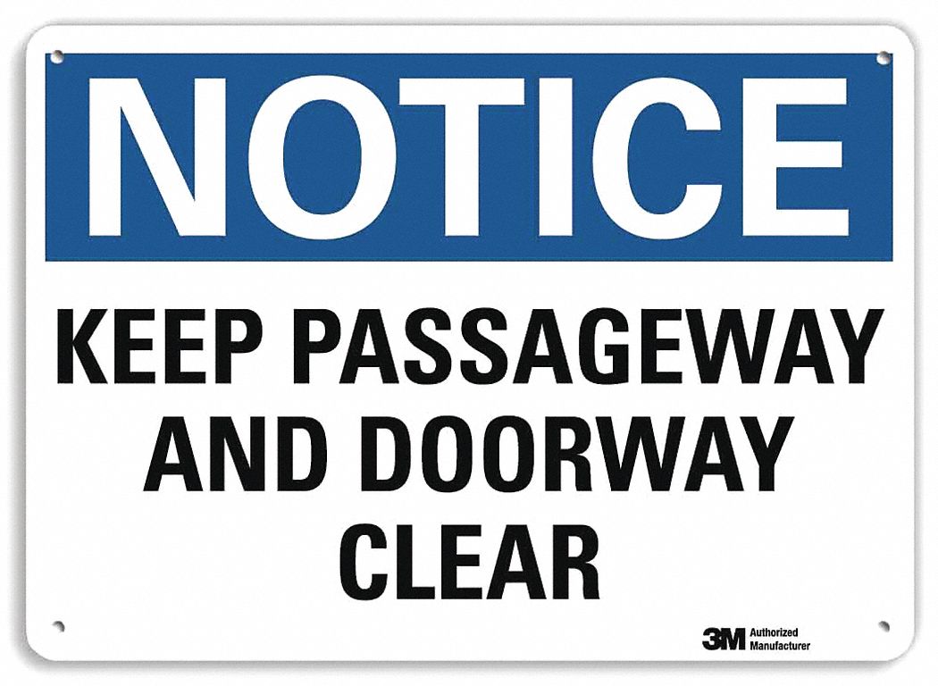 Notice Sign: Plastic, Mounting Holes Sign Mounting, 7 in x 10 in Nominal Sign Size, 0.055 in Thick