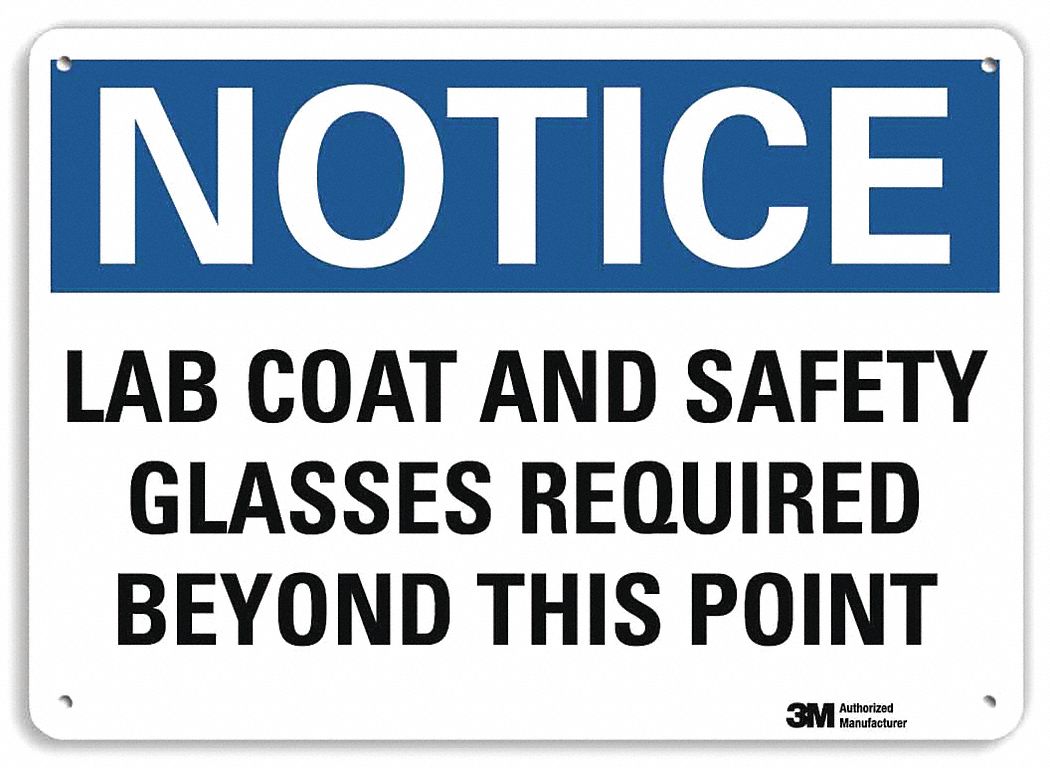 Notice Sign: Plastic, Mounting Holes Sign Mounting, 7 in x 10 in Nominal Sign Size, 0.055 in Thick