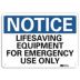 Notice: Lifesaving Equipment For Emergency Use Only Signs