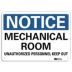 Notice: Mechanical Room Unauthorized Personnel Keep Out Signs