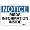 Notice: MSDS Information Inside Signs