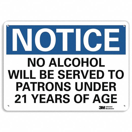 no drinking under 21 signs