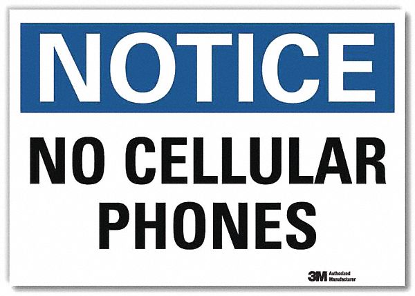 Notice Sign: Reflective Sheeting, Adhesive Sign Mounting, 7 in x 10 in Nominal Sign Size