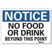 Notice: No Food Or Drink Beyond This Point Signs
