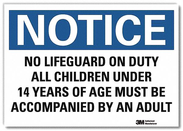Notice Sign: Reflective Sheeting, Adhesive Sign Mounting, 7 in x 10 in Nominal Sign Size