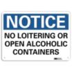 Notice: No Loitering Or Open Alcoholic Containers Signs