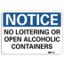 Notice: No Loitering Or Open Alcoholic Containers Signs
