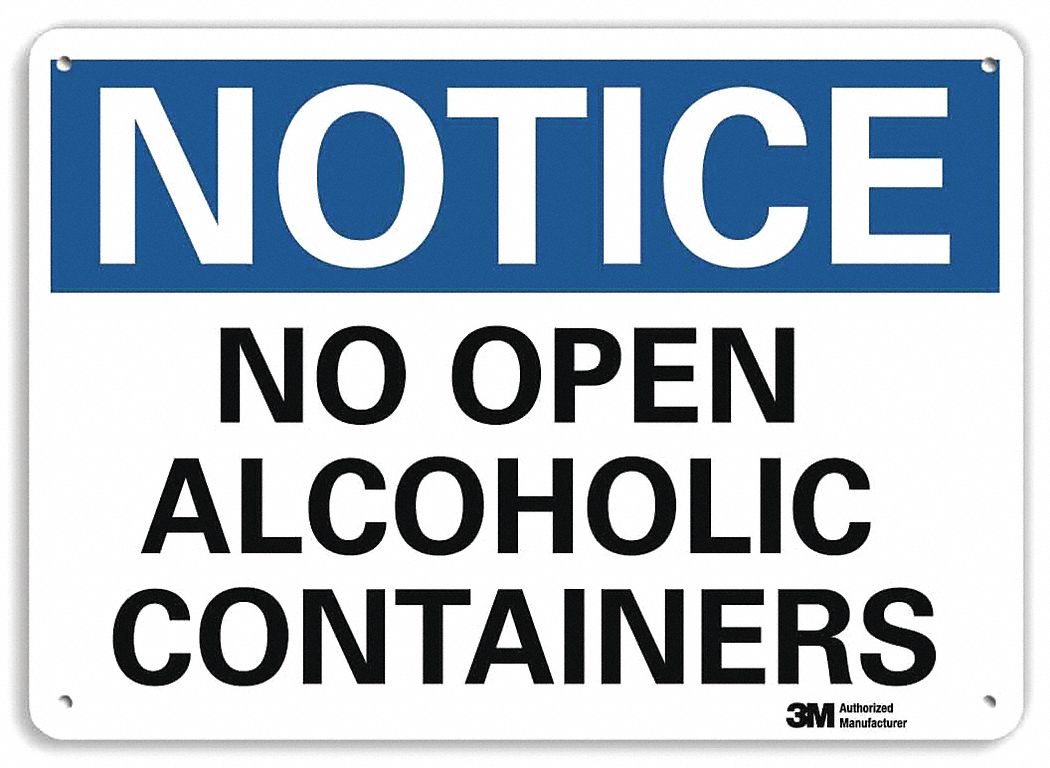 Notice Sign: Plastic, Mounting Holes Sign Mounting, 7 in x 10 in Nominal Sign Size, 0.055 in Thick