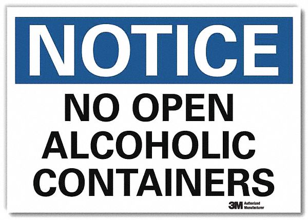 Notice Sign: Reflective Sheeting, Adhesive Sign Mounting, 7 in x 10 in Nominal Sign Size