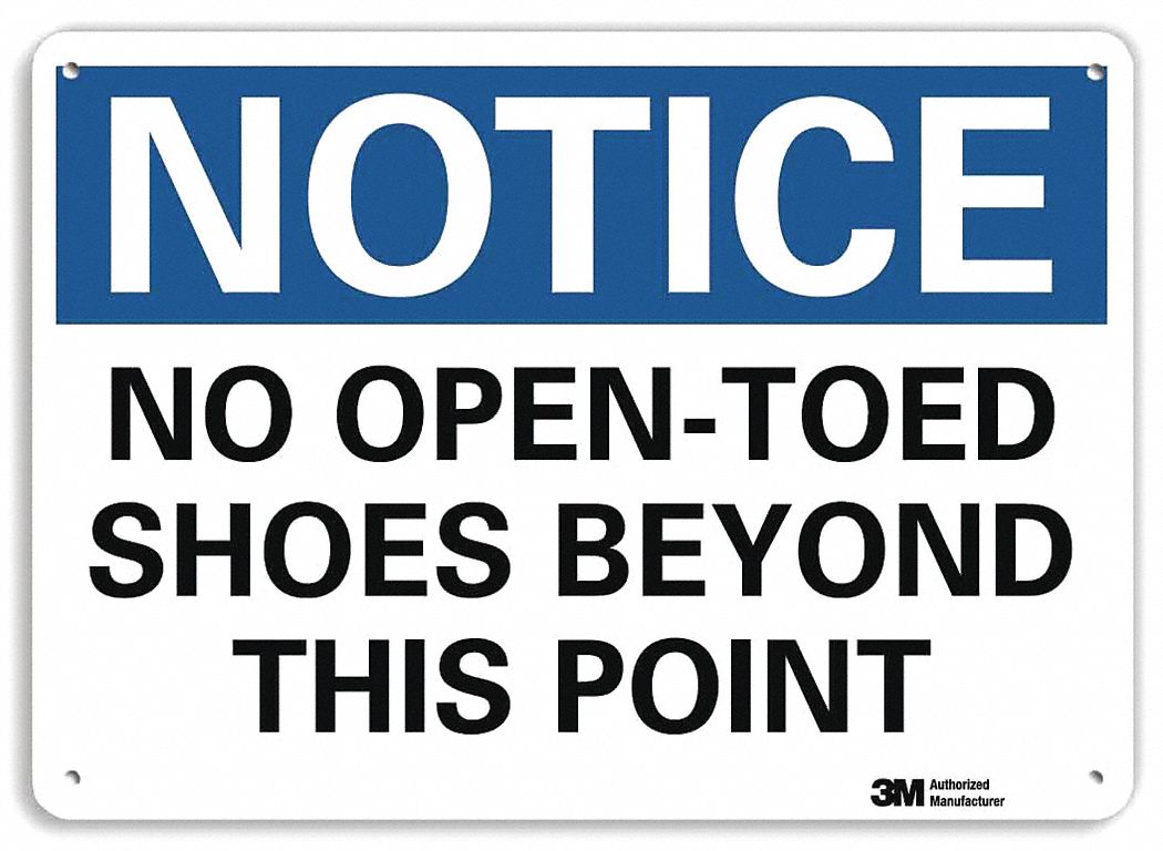 Notice Sign: Plastic, Mounting Holes Sign Mounting, 7 in x 10 in Nominal Sign Size, 0.055 in Thick