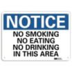 Notice: No Smoking No Eating No Drinking In This Area Signs