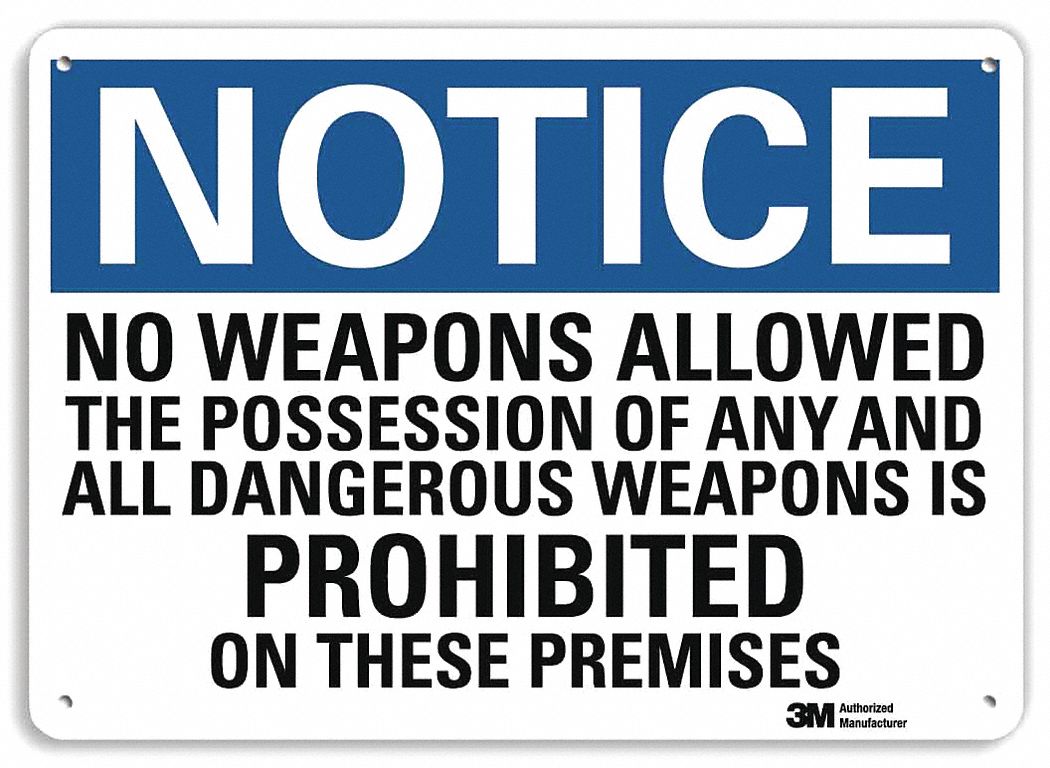 Notice Sign: Aluminum, Mounting Holes Sign Mounting, 7 in x 10 in Nominal Sign Size, Engineer Grade