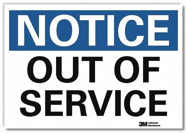 Notice Sign: Reflective Sheeting, Adhesive Sign Mounting, 7 in x 10 in Nominal Sign Size