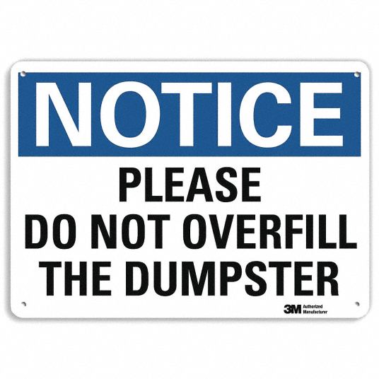 Lyle Notice Sign Sign Format Traditional Osha Please Do Not Overfill