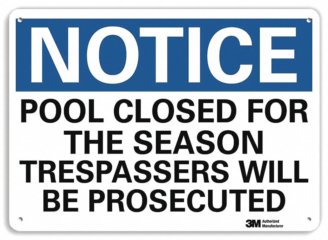 Notice Sign, 7 in x 10 in, Plastic