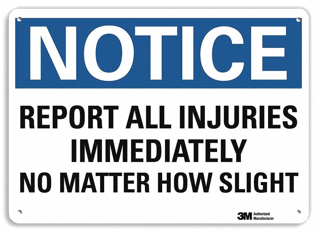 Notice Sign: Plastic, Mounting Holes Sign Mounting, 7 in x 10 in Nominal Sign Size, 0.055 in Thick