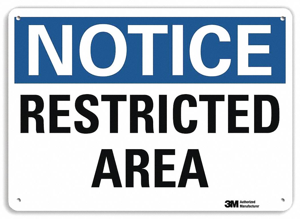 Notice Sign: Plastic, Mounting Holes Sign Mounting, 7 in x 10 in Nominal Sign Size, 0.055 in Thick