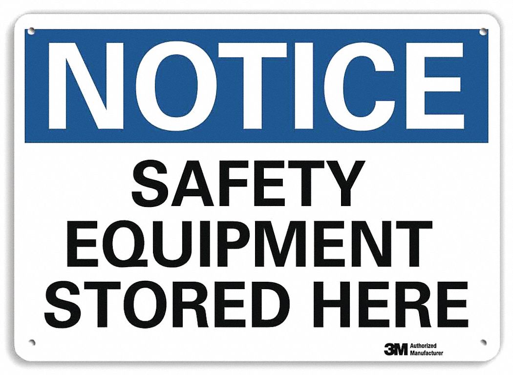Notice Sign: Plastic, Mounting Holes Sign Mounting, 7 in x 10 in Nominal Sign Size, 0.055 in Thick