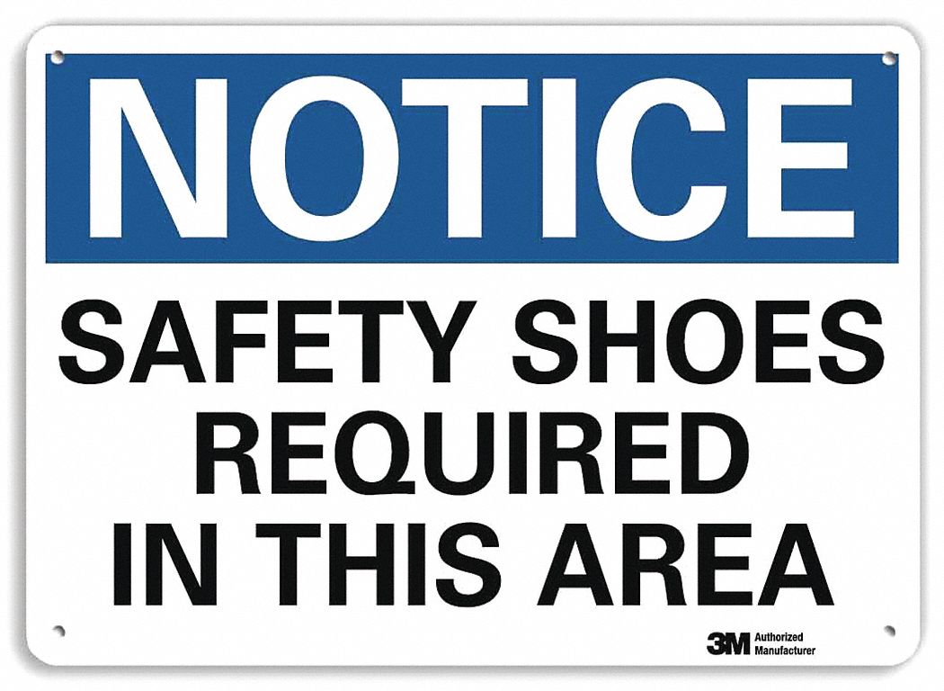 Notice Sign: Plastic, Mounting Holes Sign Mounting, 7 in x 10 in Nominal Sign Size, 0.055 in Thick