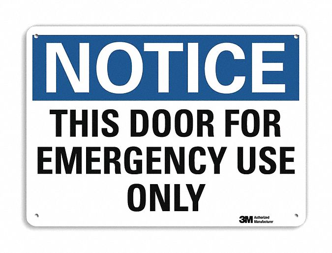 Notice Sign: Plastic, Mounting Holes Sign Mounting, 7 in x 10 in Nominal Sign Size, 0.055 in Thick
