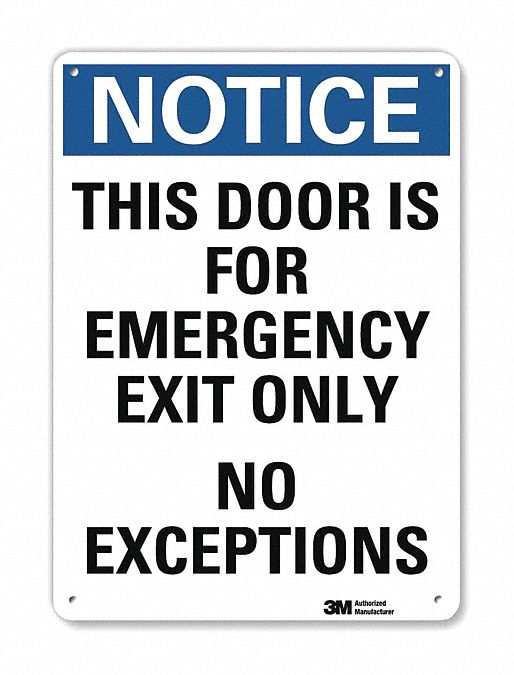 LYLE Notice Sign, Sign Format Traditional OSHA, This Door Is For