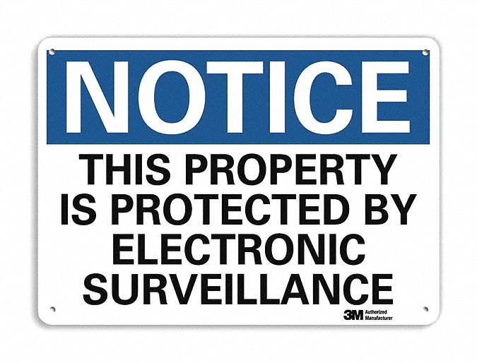 Notice Sign: Plastic, Mounting Holes Sign Mounting, 7 in x 10 in Nominal Sign Size, 0.055 in Thick