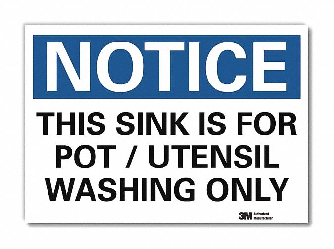 Notice Sign: Reflective Sheeting, Adhesive Sign Mounting, 7 in x 10 in Nominal Sign Size, Notice