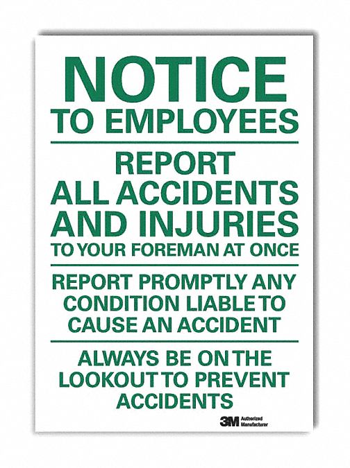 Notice Sign: Reflective Sheeting, Adhesive Sign Mounting, 7 in x 5 in Nominal Sign Size