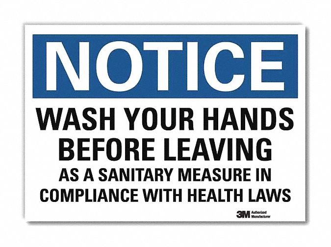 Notice Sign: Reflective Sheeting, Adhesive Sign Mounting, 7 in x 10 in Nominal Sign Size, White