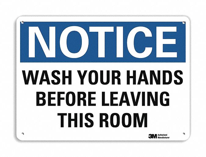 Notice Sign: Plastic, Mounting Holes Sign Mounting, 7 in x 10 in Nominal Sign Size, 0.055 in Thick