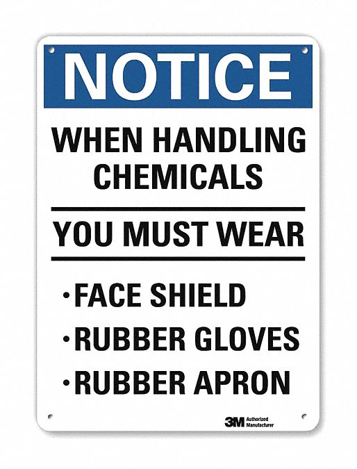 Notice Sign: Plastic, Mounting Holes Sign Mounting, 10 in x 7 in Nominal Sign Size, 0.055 in Thick