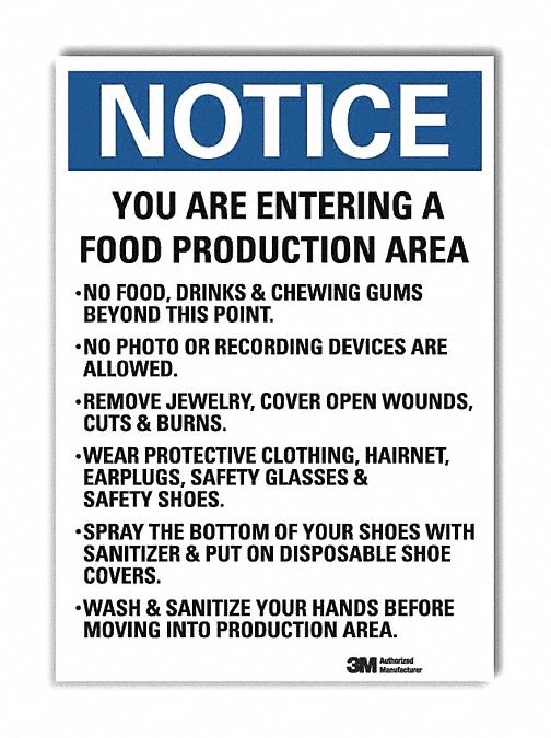 Notice Sign: Reflective Sheeting, Adhesive Sign Mounting, 7 in x 5 in Nominal Sign Size