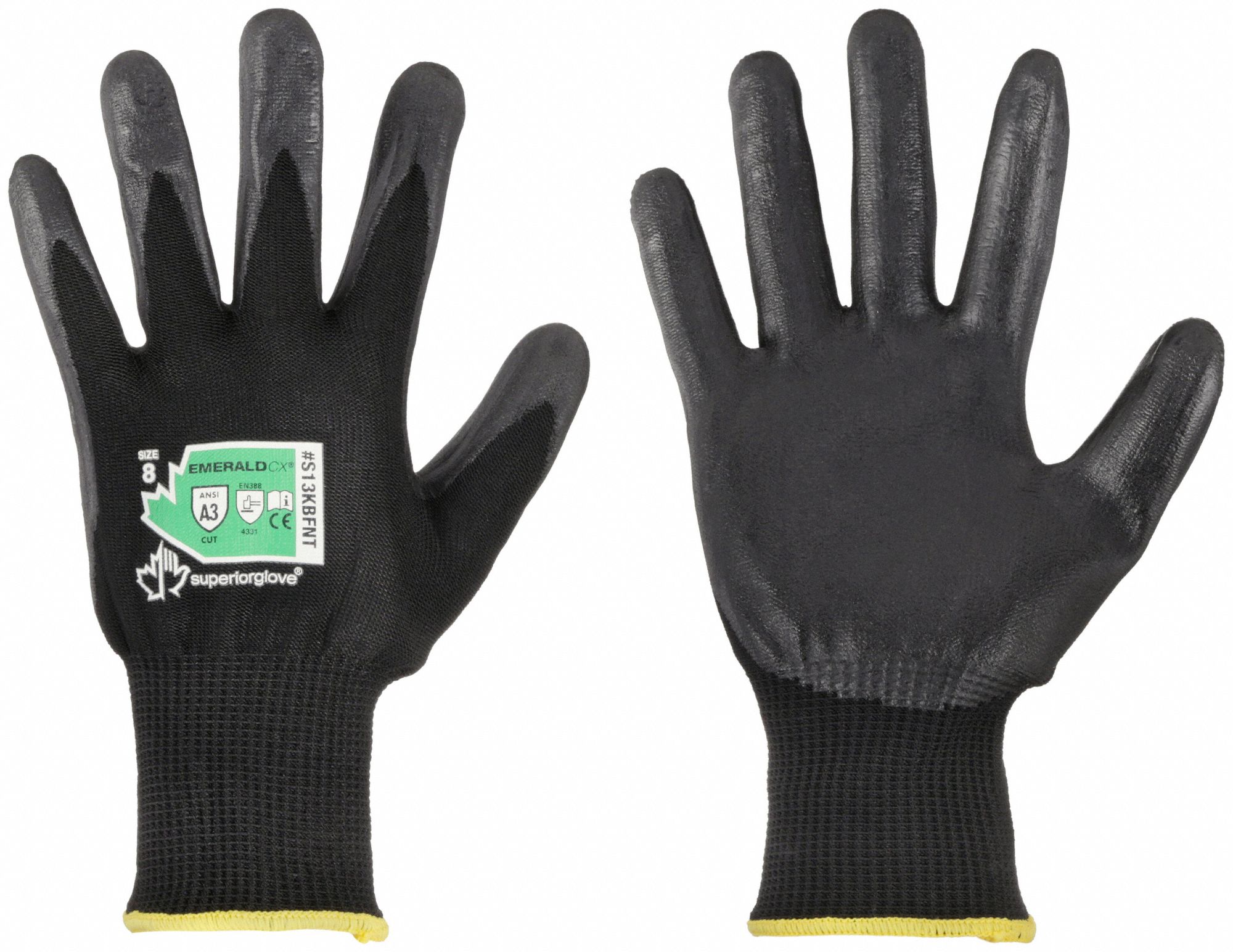 CUT-RESISTANT GLOVES, S (7), ANSI CUT LEVEL A3, DIPPED PALM, FOAM NITRILE