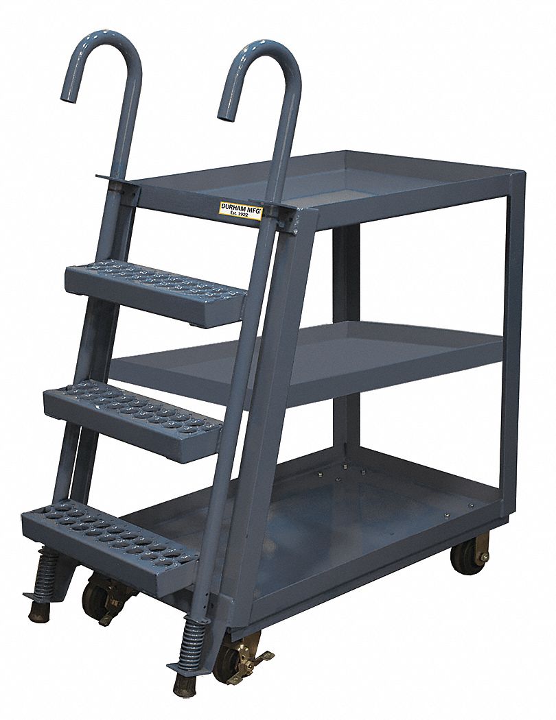 Stock Picking Ladder Cart, Load Capacity 1200 lb, Number of