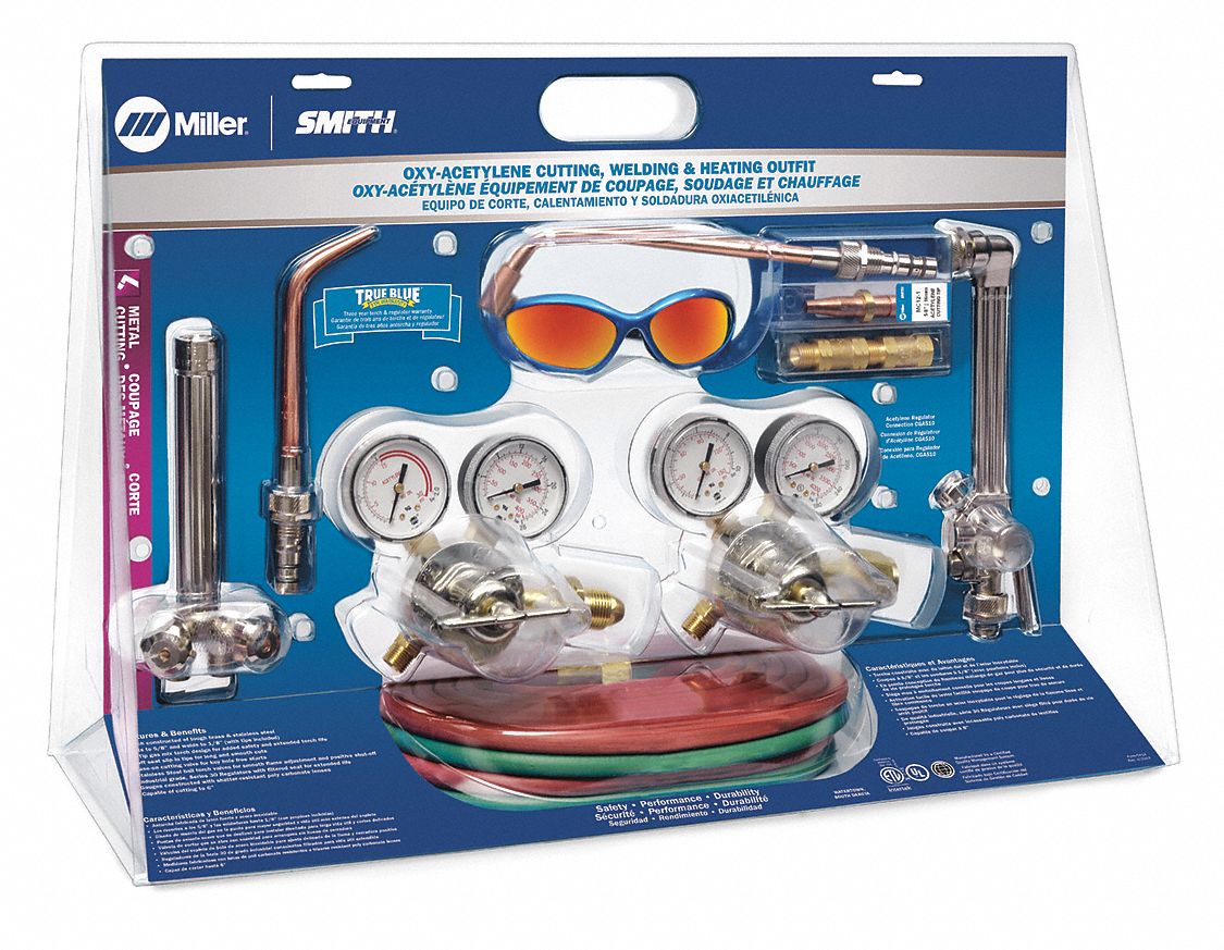 GAS WELDING OUTFIT, ACETYLENE, CGA 510, CC509P, HOSE/ROSEBUD