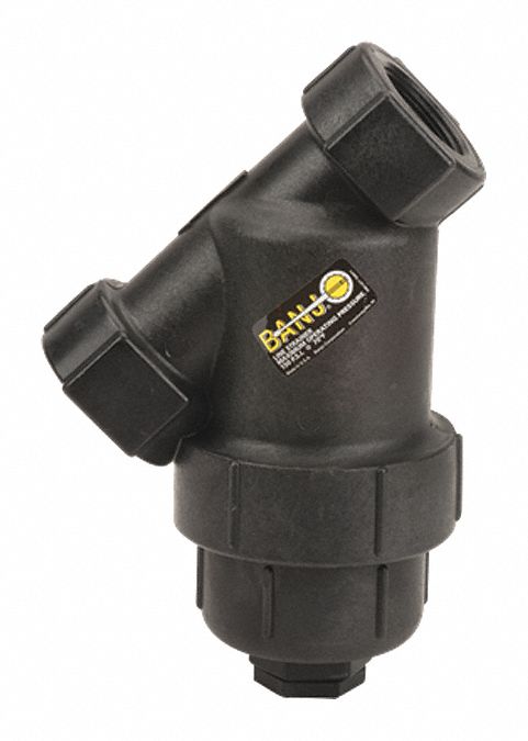 Y Strainer: 1 1/2 in, NPT, Mesh, 20 mesh Screen Size, FKM, 9 7/8 in Ht, 9 7/8 in Lg