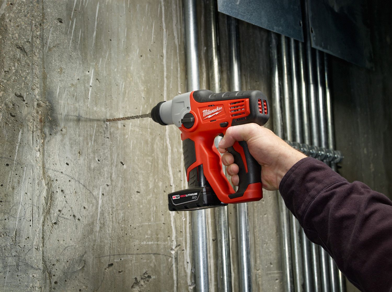 MILWAUKEE Cordless Rotary Hammer Kit, 12.0 V Voltage, 0 to 5350 Blows