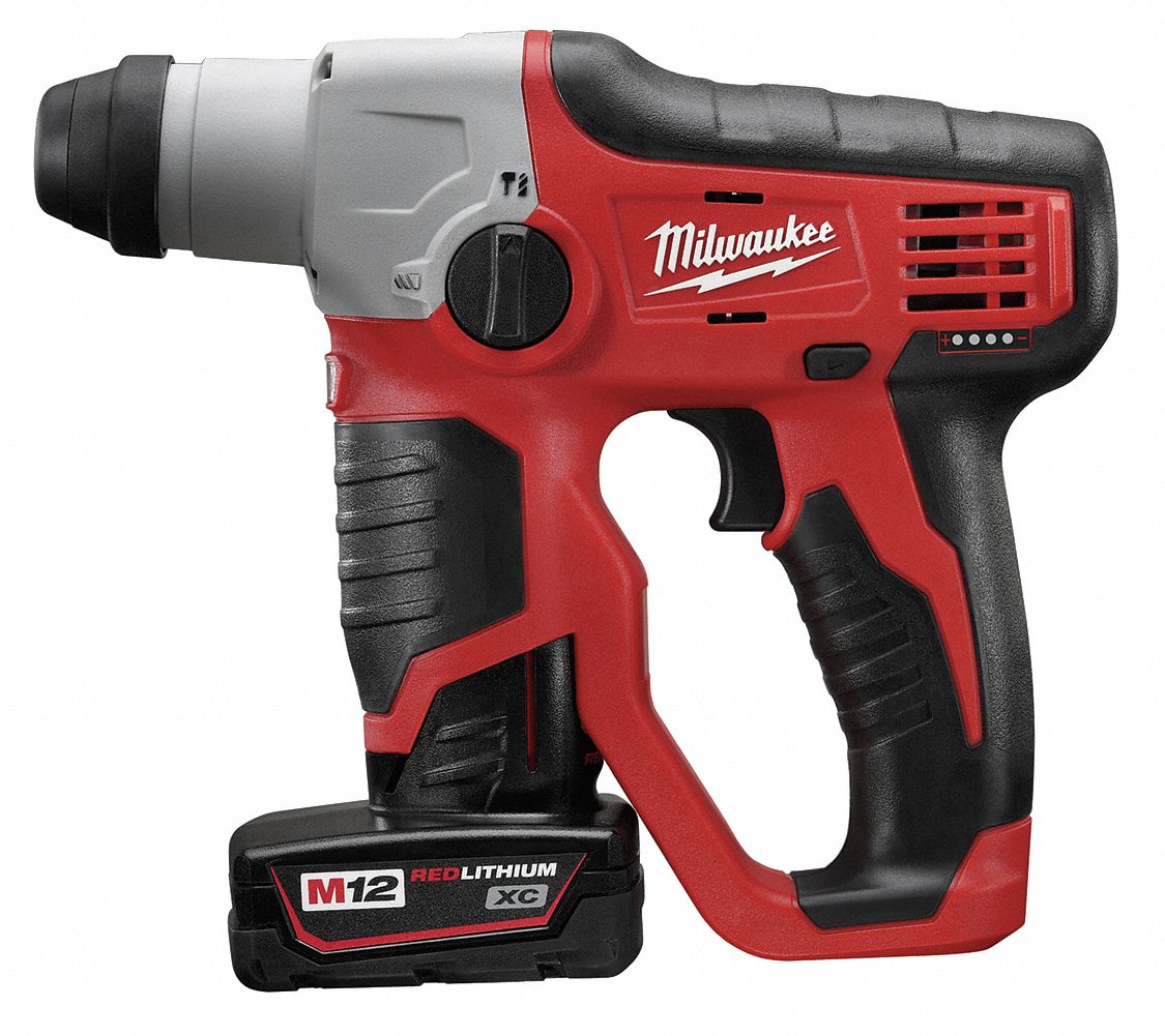 MILWAUKEE Cordless Rotary Hammer Kit, 12.0 V Voltage, 0 to 5350 Blows