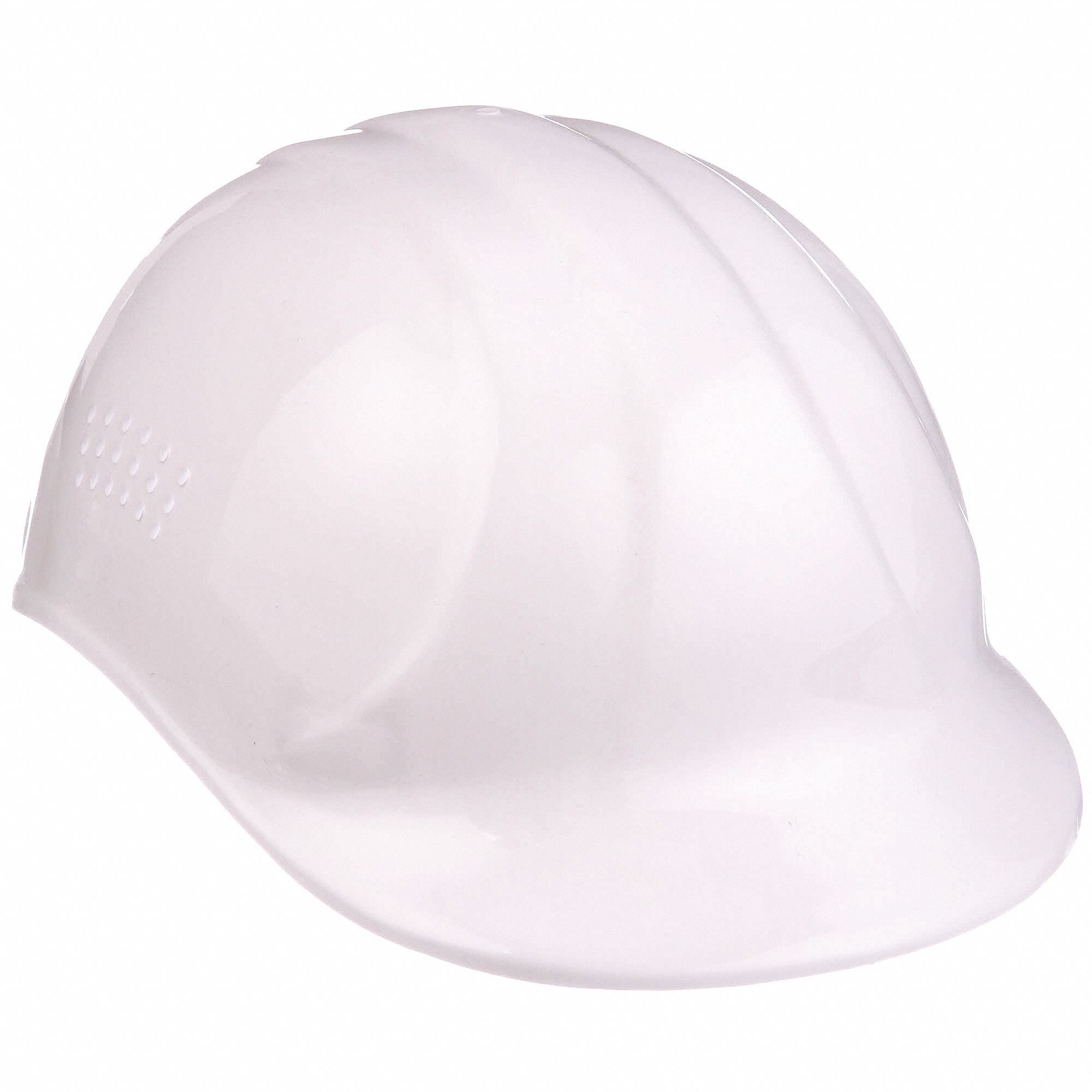 Bump Cap: White, Pinlock, Head Protection Venting, Polyethylene, ERB SAFETY, Solid