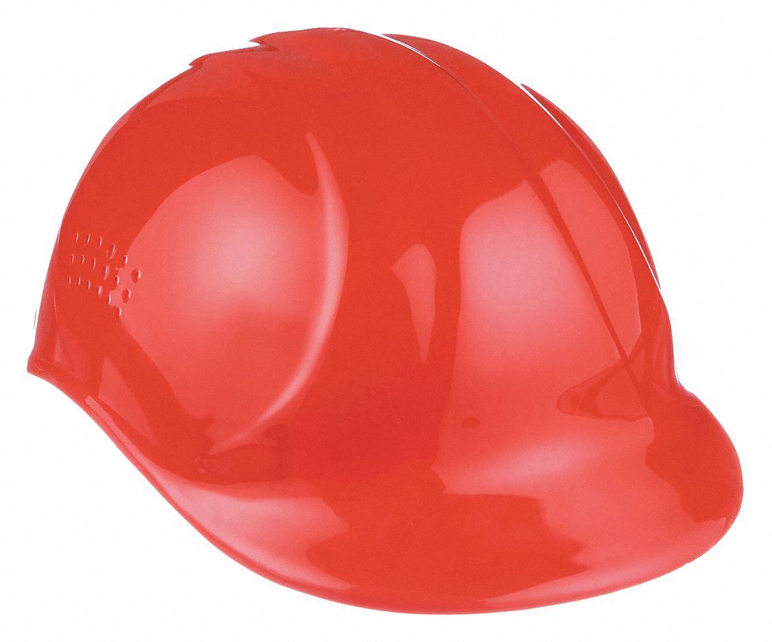 Bump Cap: Orange, Pinlock, Head Protection Venting, Polyethylene, ERB SAFETY, Solid